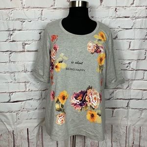 Elbow sleeve screen print French Terry Tunic sz 18/20